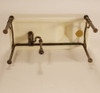 RESALE SHOP - VTG 1:12 Reutter Porcelain Antique Kitchen Sink with Kitchen Utensils - preowned