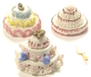 RESALE SHOP - 1:12 Dollhouse Table With Frilly Pink Table Cloth And Handmade Cakes - preowned