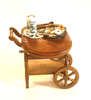RESALE SHOP - 1:12 Dollhouse Wooden Rolling Dessert Cart With Donuts - preowned