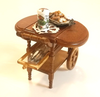 RESALE SHOP - 1:12 Dollhouse Wooden Rolling Dessert Cart With Donuts - preowned