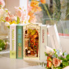 Rolife - Floral Corner Book Nook - DIY 3D Miniature 1/24 Scale Dollhouse Room Box Shelf Insert Craft Kit (TGB09)