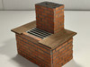 RESALE SHOP - OOAK 1:12 Dollhouse Miniature Red Brick Grill With Hotdogs