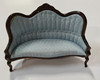 RESALE SHOP - Dollhouse Miniature 1:12 Set Of Walnut Plush Armchairs And Plush Sofa Light Gray