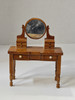 RESALE SHOP - Dollhouse Miniature 1:12 Wooden Walnut Vanity With Moveable Mirror