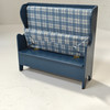 RESALE SHOP - Artisan 1:12 Dollhouse Miniature Blue Painted Wood Bench With Cushions Don Kern
