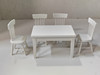 RESALE SHOP - Dollhouse Miniature 1:12 White Kitchen Table And Island Set With Microwave