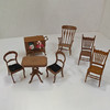RESALE SHOP - Dollhouse Miniature 1:12 Set Of Wooden Painted Furniture With Table + Cart