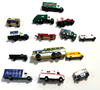 RESALE SHOP - Lot Of 14 Misc N Scale Delivery/ Work Vans, Bus, Emergency - preowned- nice!