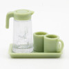 OakridgeStores.com | Artisan Creations - Plastic Water Pitcher with Cups and Tray, Light Green - 1 Scale Dollhouse Miniature - 429