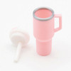 OakridgeStores.com | Artisan Creations - Tumbler with Removable Lid and Straw, Pink - 1" Scale Dollhouse Miniature - 433
