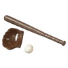OakridgeStores.com | Aztec - Metal Baseball Accessories Set of 3 - 1" Scale Dollhouse Miniature - B0368