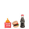 OakridgeStores.com | Aztec - Hamburger, Fries & Cola - 4 Piece Set - 1" Scale Dollhouse Miniature - B0463