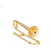 OakridgeStores.com | Aztec - Brass Trombone with Case - 1:12 Scale Dollhouse Miniature Musical Instrument - B0589