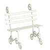 OakridgeStores.com | Aztec - Small White Park Bench - 1" Scale Dollhouse Miniature - B0693