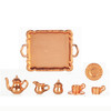 OakridgeStores.com | Aztec - Copper Tea Set on Tray - Tea & Coffee Set - 1:12 Scale Dollhouse Miniature - B3362