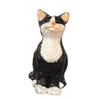 OakridgeStores.com | Aztec - Sitting Cat, Eyes Closed - Black & White - 1:12 Scale Dollhouse Miniature - E0202
