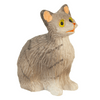 OakridgeStores.com | Aztec - Sitting Cat, Eyes Open - Gray - 1:12 Scale Dollhouse Miniature Figure - E0210