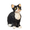 OakridgeStores.com | Aztec - Sitting Cat, Eyes Open - Black & White - 1:12 Scale Dollhouse Miniature Figure - E0212