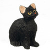 OakridgeStores.com | Aztec - Sitting Cat, Eyes Open - Black - 1:12 Scale Dollhouse Miniature Figure - E0215