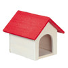 OakridgeStores.com | Aztec - Small Doghouse, White with Red Roof - Pet Accessory - 1:12 Scale Dollhouse Miniature - G7905S