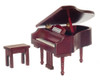 OakridgeStores.com | Aztec - Piano with Bench, Mahogany - 1 Scale Dollhouse Miniature - T3495 717425534958