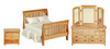OakridgeStores.com | Aztec - Slat Bedroom Set - Oak - 1" Scale Dollhouse Miniature - T4595