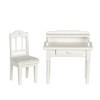 OakridgeStores.com | Aztec - Small Desk & Chair, White - Office Desk Set - 1:12 Scale Dollhouse Miniature - T5274