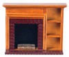 OakridgeStores.com | Aztec - Fireplace with Shelves, Walnut - 1:12 Scale Dollhouse Miniature - T6519 717425665195