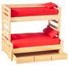 OakridgeStores.com | Aztec - Trundle Bunkbed - Oak, No Mattress - 1" Scale Dollhouse Miniature Bedroom Bed - XT4171