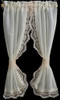 OakridgeStores.com | Barbara Obrien - Ruffled Sheer Curtain with Tie Back - 7 Inch Ecru - 1" Scale Dollhouse Miniature - 52205 731851522051