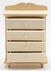 OakridgeStores.com | Classics Dollhouse - Chest of Drawers, Unfinished - Bedroom - 1" Scale Dollhouse Miniature - 08612 731851086126