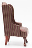 OakridgeStores.com | Classics Dollhouse - Chair - Mahogany w/ Stripe Fabric Living Room - 1 Scale Dollhouse Miniature - 12023 731851120233