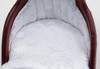 OakridgeStores.com | Classics Dollhouse - Victorian Lady's Chair - Mahogany w/ White Brocade - 1:12 Scale Dollhouse Miniature - 12041 731851120417