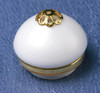 OakridgeStores.com | Houseworks - Small White Ceiling Globe with Gold Trim - 1:12 Scale Dollhouse Miniature Light - 2681 022931026812