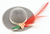 OakridgeStores.com | International Miniatures - Grey Hat with Feather - 1:12 Scale Dollhouse Miniature - IM64000