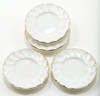 OakridgeStores.com | International Miniatures - Gold Edge White Fluted Plates - Dinnerware, Set of 4 - 1:12 Scale Dollhouse Miniature - 65638 731851656381
