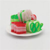 OakridgeStores.com | LA Artisan Miniatures - LA - Ribbon Candy on Dessert Plate - 1" Scale Dollhouse Miniature - 107