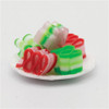 OakridgeStores.com | LA Artisan Miniatures - LA - Ribbon Candy on Dessert Plate - 1" Scale Dollhouse Miniature - 107