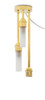OakridgeStores.com | Miniature House - 3 Ceiling Light with Frosted Tube Shade, Brass, 12 Volt - 1:12 Scale Dollhouse Miniature Light - 14024 783970140241