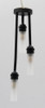OakridgeStores.com | Miniature House - 3 Ceiling Light with Frosted Tube Shade, Black, 12 Volt - 1:12 Scale Dollhouse Miniature Light - 14024BK 783970990013