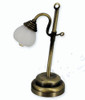OakridgeStores.com | Miniature House - LED Battery Table/Desk Lamp with Wand - Antique Brass - 1 Scale Dollhouse Miniature Light - 53044 783970530448