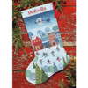 OakridgeStores.com | Dimensions - Skating Stocking - Wintry Village with Ice Skaters & Santa's Sleigh - Counted Cross Stitch Kit, 14 Count, 16 inches - 70-09602 088677096021