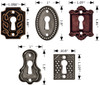 OakridgeStores.com | Tim Holtz - Advantus - Idea-ology Keyholes w/Brads - Antique Nickel, Brass & Copper - 5/Pkg - TH92718 040861927184