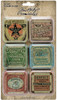 OakridgeStores.com | Tim Holtz - Idea-ology Tin Tops - Vintage Metal Embellishments 6/Pkg - TH94128 040861941289