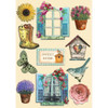 OakridgeStores.com | Stamperia Intl - Garden - Colored Wooden Shapes A5 - Wood Embellishments Sheet - KLSP159