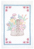 OakridgeStores.com | Jack Dempsey - Basket of Flowers - Stamped Lap Quilt Top, White, 40 x 60 inches - 940-186 013155641868