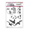 OakridgeStores.com | Dina Wakley - Let It Fly - Birds and Face - Media Cling Stamps 6 x 9 inches - MDR87793 789541087793
