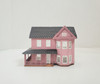 RESALE SHOP - VTG Wooden Northeastern Pink Dollhouse for Dollhouse 1:144 scale - BABE-PINKMINIDOLLHOUSE-NS6220