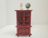 RESALE SHOP - VTG 1:12 Wooden Mahogany Corner Cabinet with Globe and Bust of Ancient Man - LEDR-CRNRCCAB-NS6232