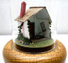 RESALE SHOP - Artisan-made 1:48 Dollhouse Miniature Crooked House in Small Glass Dome - BABE-CROOKED-NOB7163